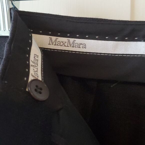 MAX MARA GRAY WOOL PANTS ALTERED SMALL CAREER STRAIGHT LEG - Picture 6 of 10